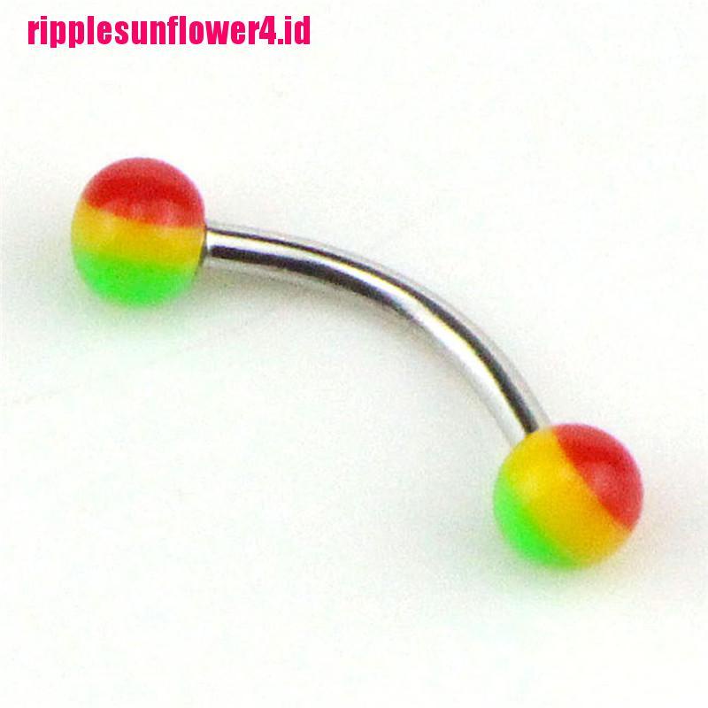 20pcs Anting Tindik Alis Bentuk Barbel Bahan Stainless Steel