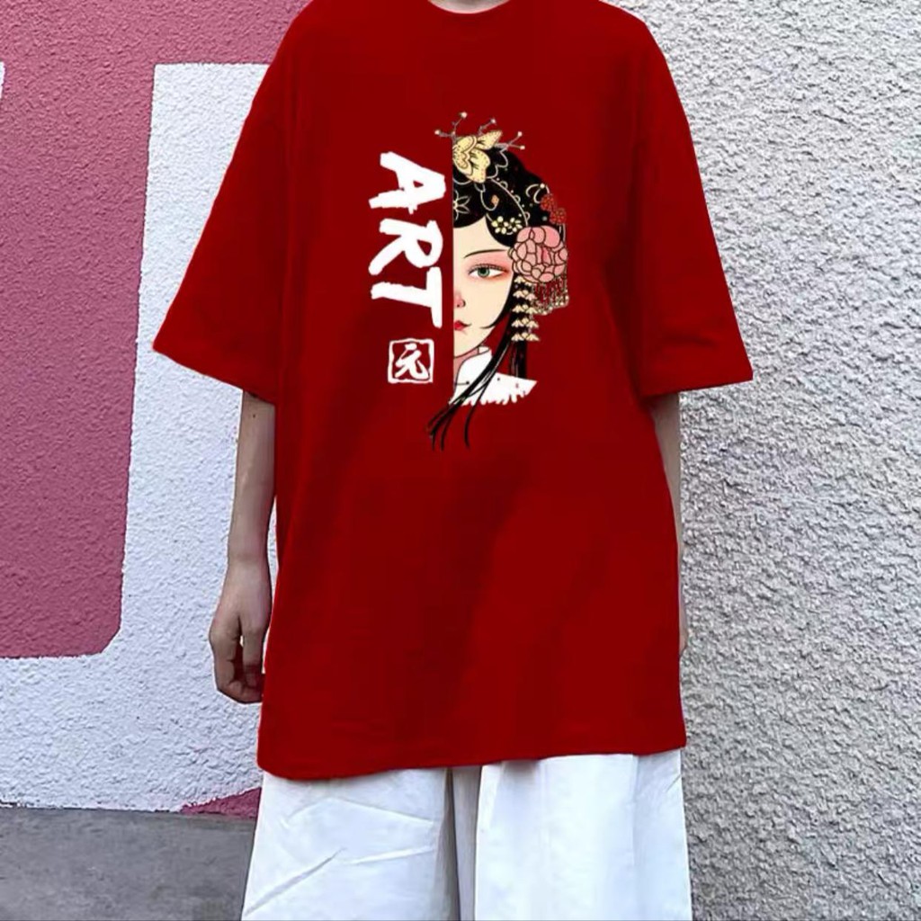 Oversize Tee Tshirt Model Longgar Utk Wanita Motif Opera