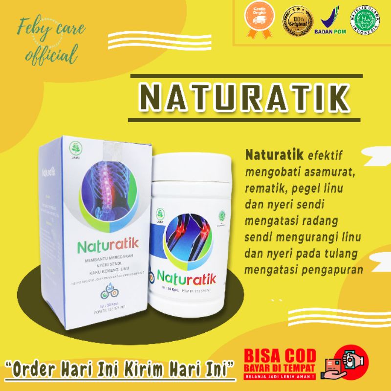 NATURATIK obat asam urat rematik nyeri sendi kolesterol asam urat pegal linu naturafit BPOM