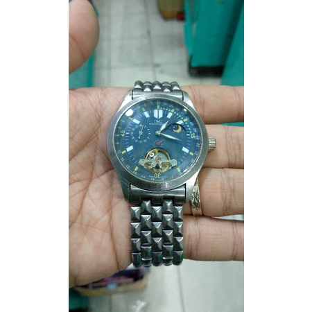 jam tangan iwc automatic klasik jam fashion vintage jam sporty dial biru jam fashion
