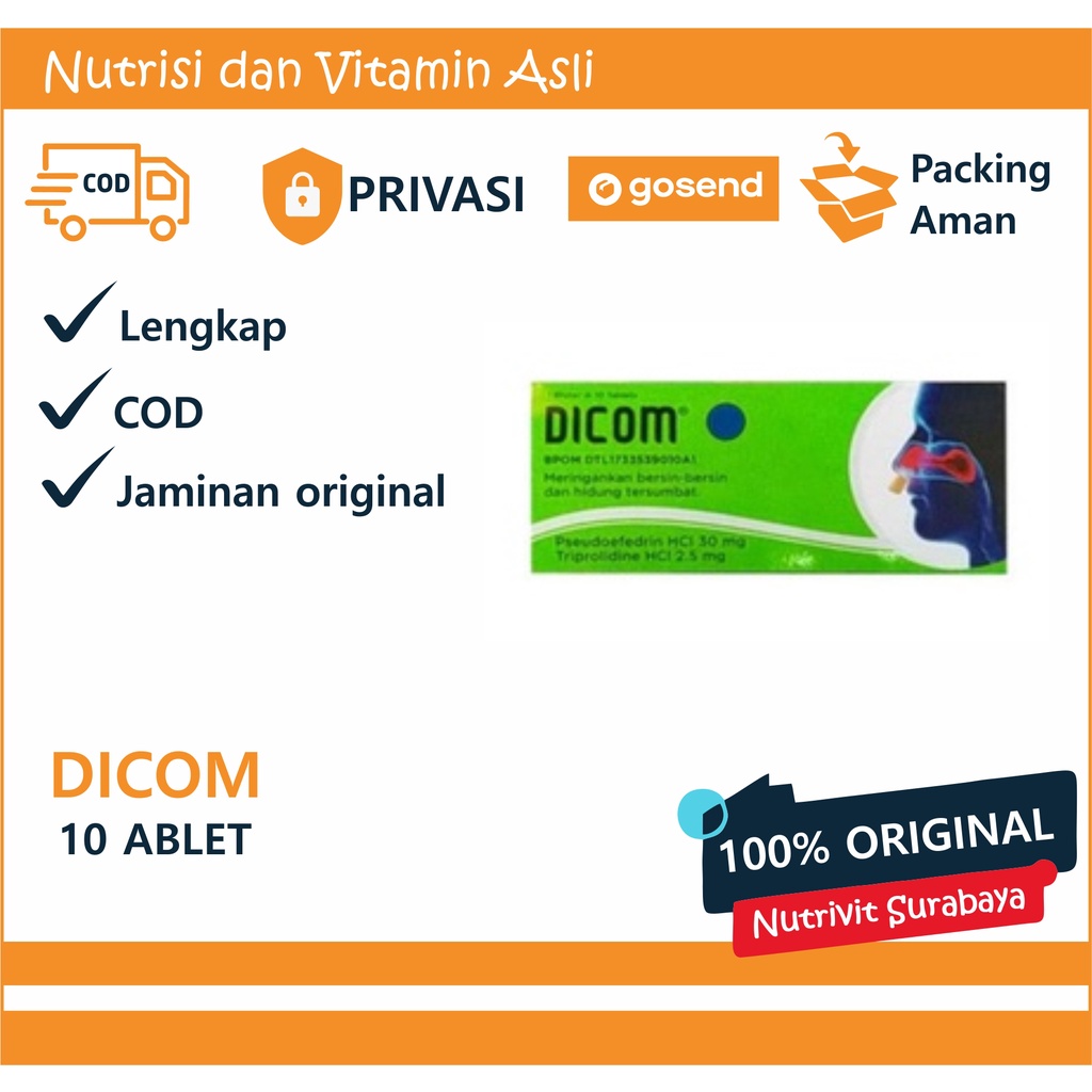 DICOM 10 TABLET | REDAKAN HIDUNG TERSUMBAT DAN BERSIN BERSIN