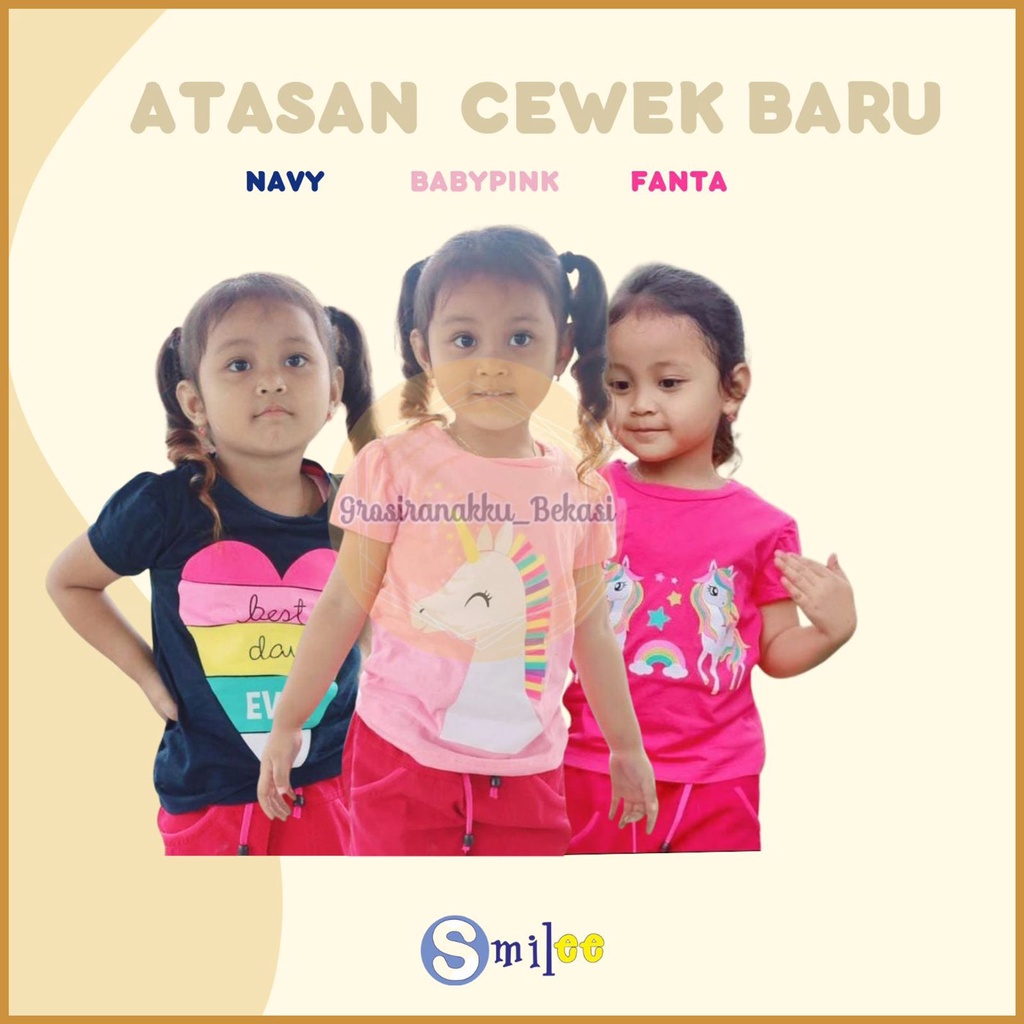 Atasan Anak Smilee Mix Motif &amp; Warna Size 1-5