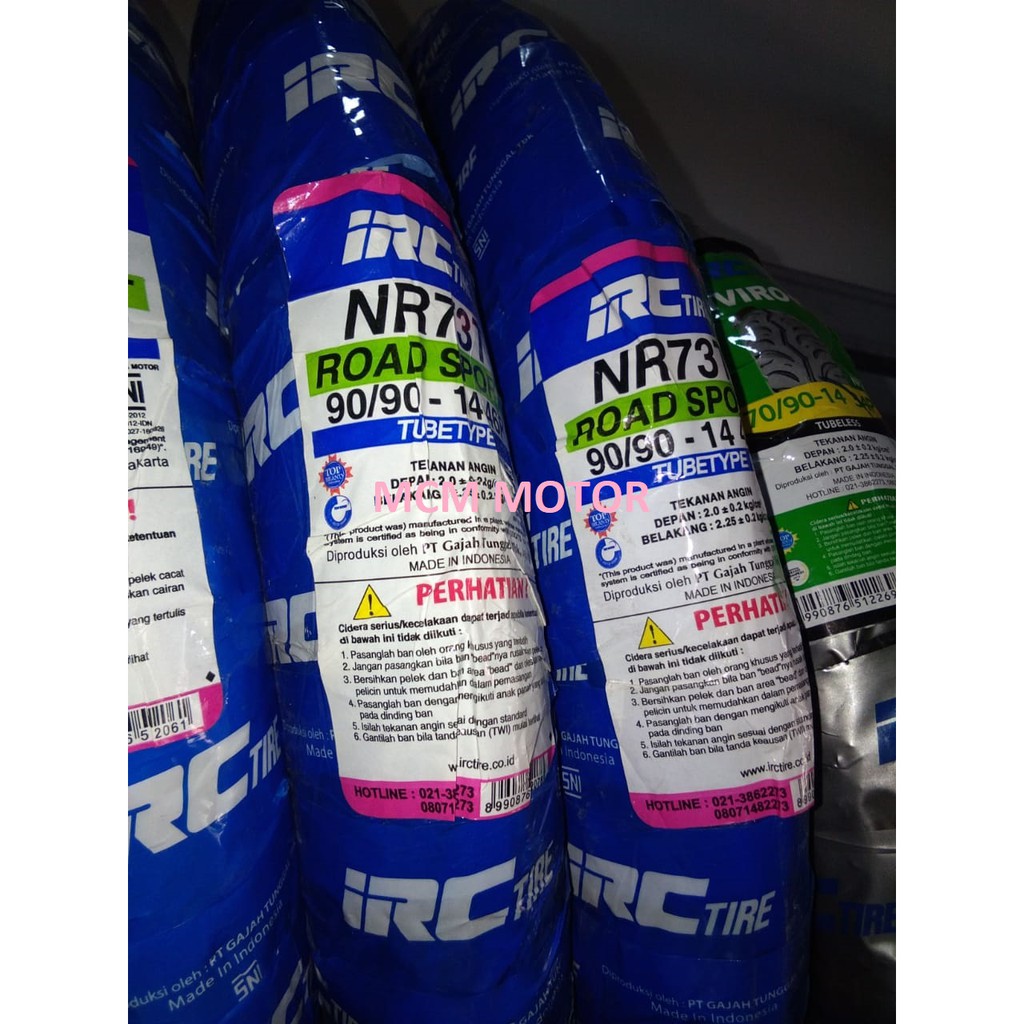 BAN LUAR IRC 90/90-14 NR73T TUBETYPE