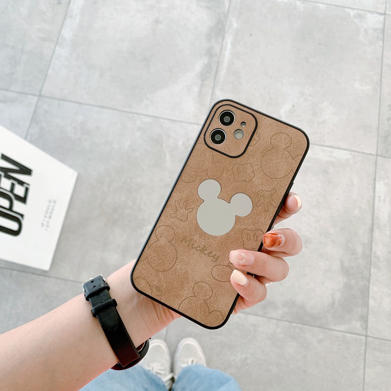 Mirror Mickey Soft Case iP iPhone 7 8 + Plus X XR SE 2020 XS Max 11 12 13 Pro Max Fine Hole Casing