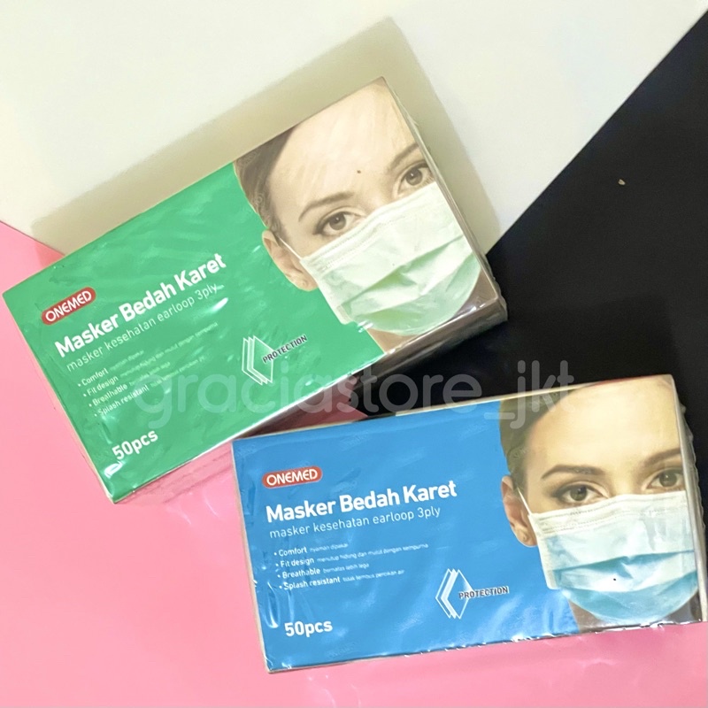 Jual Masker Bedah Karet ONEMED 3 Ply 1 Box Isi 50 Pcs (ONEMED) | Shopee ...