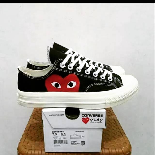 converse comme des garcons low black
