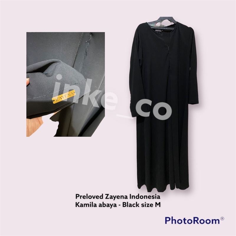 preloved Kamila abaya / gamis Black  (Jetblack) - Zayena Indonesia
