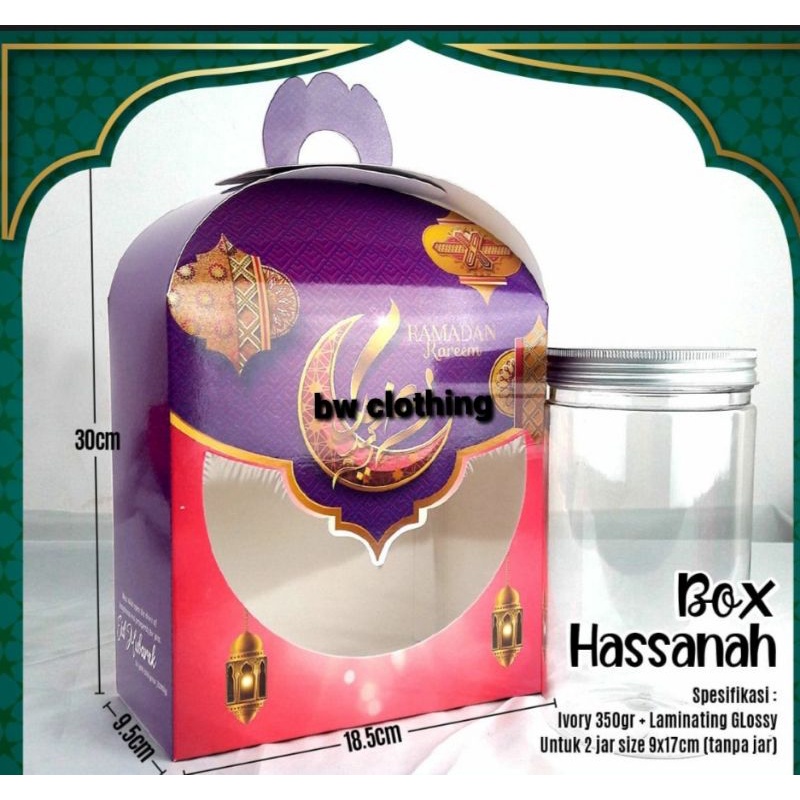 

Dus Lebaran - Box Lebaran - Packaging Lebaran Idul Fitri 2 jar 1000 Hassanah