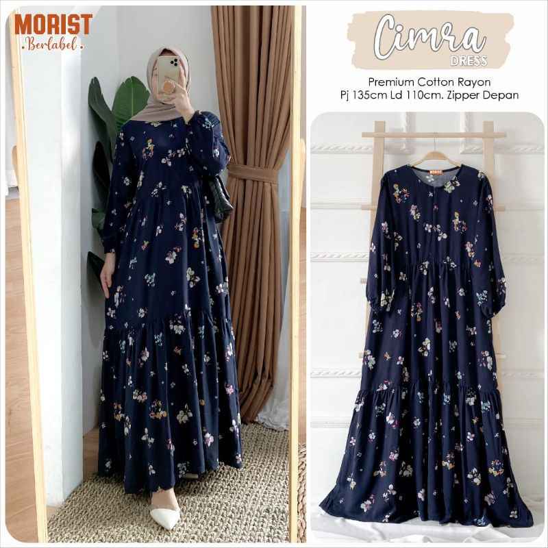 CIMRA DRESS BY MORIST BERLABEL/DRESS RAYON MOTIF/RAYON MOTIF BUNGA/DRESS MOTIF BUNGA/GAMIS RAYON