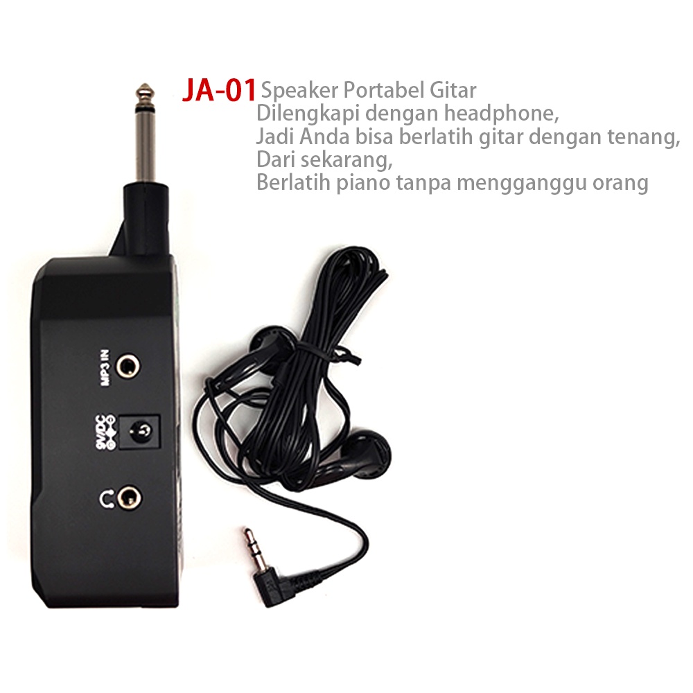 JOYO Mini Amplifier Gitar AMP Portabel Speaker untuk Guitar Listrik Bass Bersih/Distorsi Efek