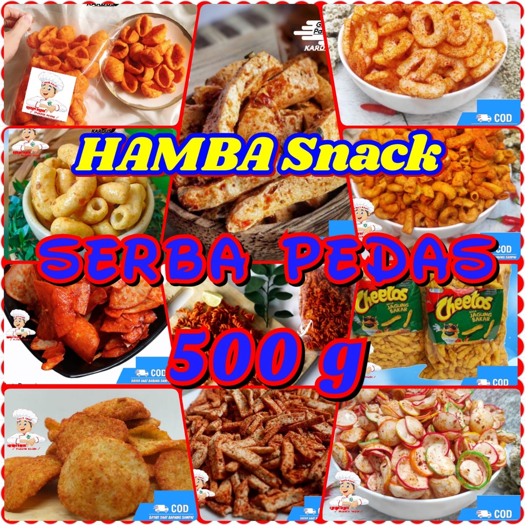 

[500g] SERBA PEDAS COD | HAMBA SNACK ANEKA MAKANAN SUPER PEDAS jajanan cemilan camilan sehat MURAH RASA DIJAMIN NAGIH