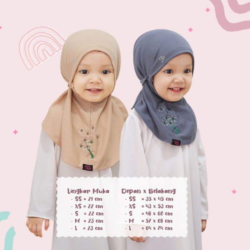 Aishwa || size SS (size 1) jilbab anak / bayi || usia 0 bulan - 6 bulan new azkia hijab-3