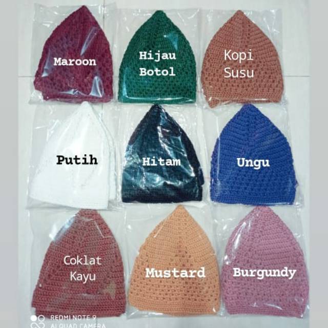 Peci rajut tangan el_Madina (Polycherry)