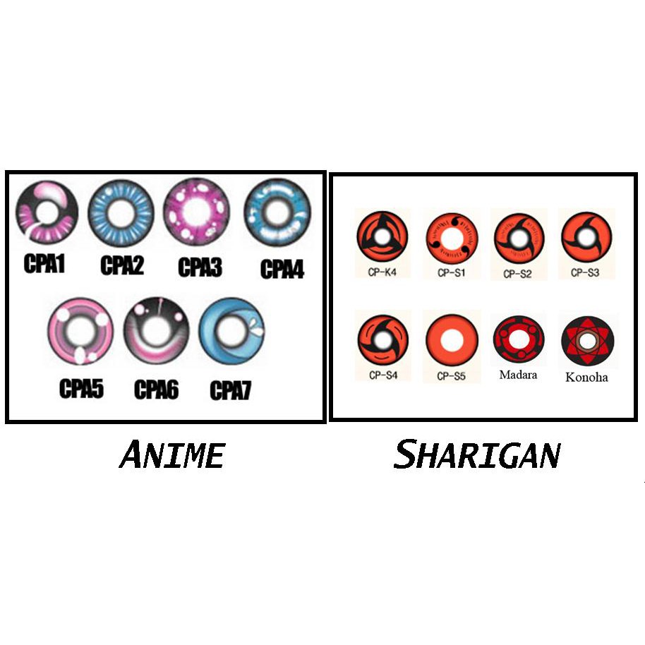 Softlens Geo Crazy Anime Animation Cosplay Naruto Manga Itachi Sasuke Madara Kakashi Uchiha Obito