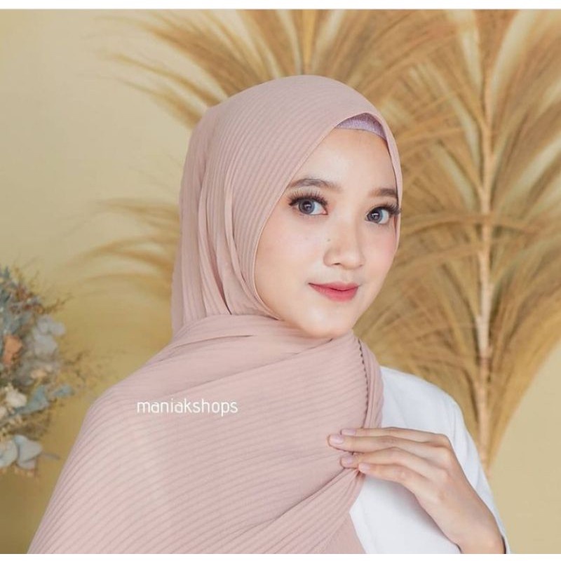 (Bisa COD) Pasmina Plisket Ceruty /Pasmina plisket shawell/Pasmina plated/Pasmina plisket premium-1