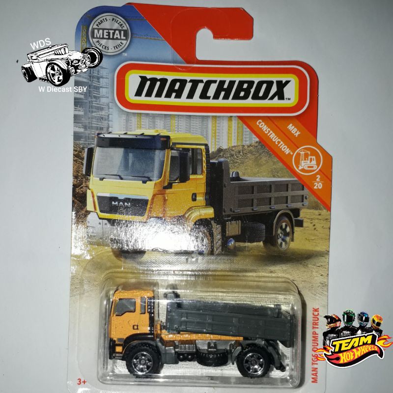 Matchbox MBX Man TGS Dump Truck Yellow Bak Belakang Bisa Naik Turun Hobi Mainan Mobil Kolektor