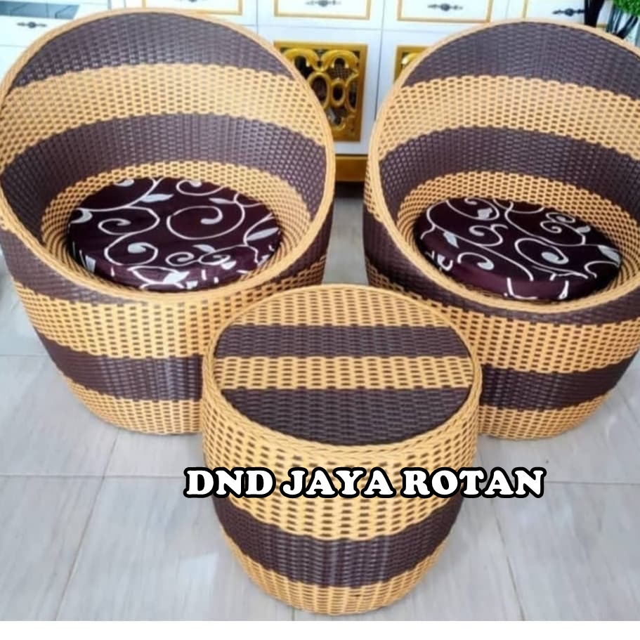 Jual Kursi Teras Gentong Anyaman Rotan Sintetis Plus Jok Busa Shopee