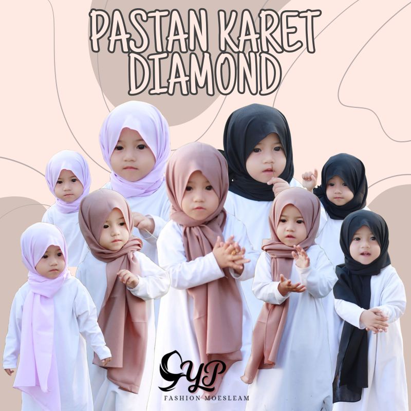 Pashmina Anak Karet usia 2-10 th 150×50cm / Pastan / Pasthan /Pashmina instan