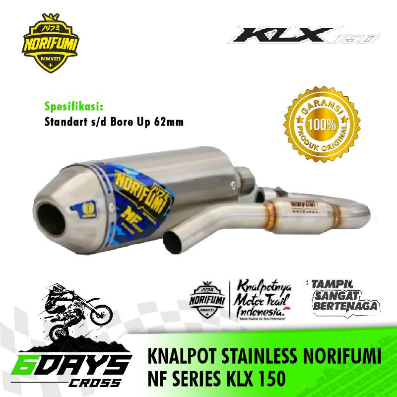 KNALPOT NORIFUMI STAINLESS NF SERIES KLX 150