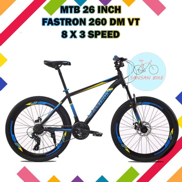FASTRON F 260 DM SEPEDA GUNUNG MTB SIZE 26 - Black-Blue