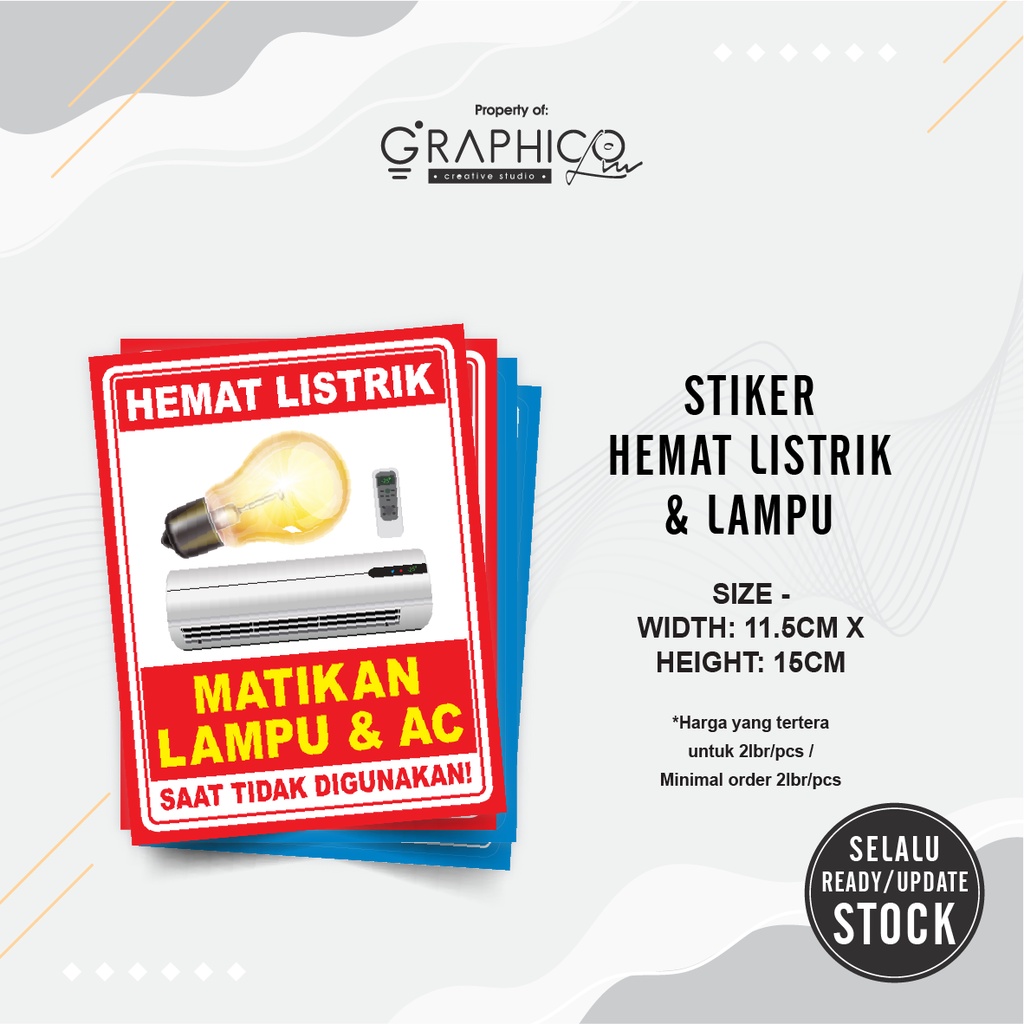 

Stiker Hemat Listrik & Matikan Lampu Per 2/lbr (11,5x15cm)