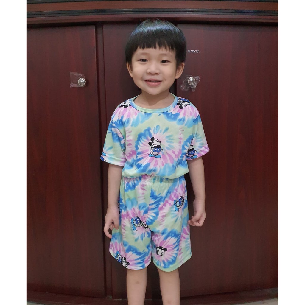 SETELAN PLAYFUL COLOUR  TIE DYE / TIE DYE SET /KAOS ANAK VIRAL /TIE DYE SHIRT