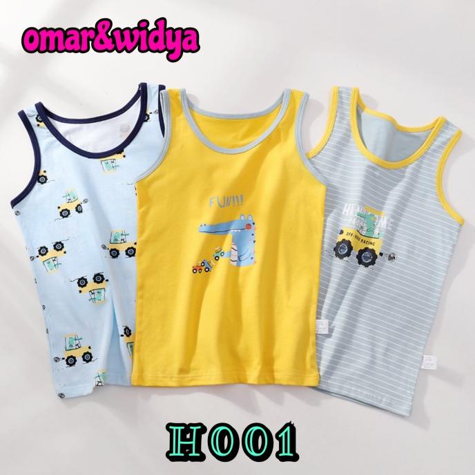 kaos kutung / singlet / tank top anak laki laki (isi 3pcs)