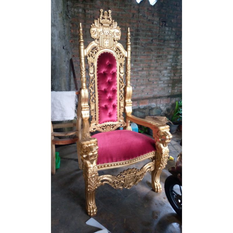 kursi raja sultan ratu ukiran singa