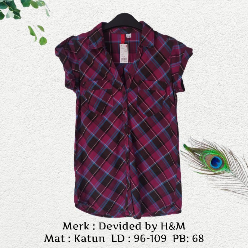 Blouse Kotak-Kotak/ Blouse Pendek