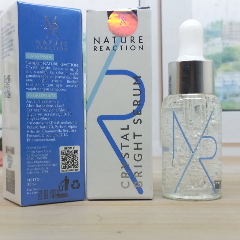 [100% ORIGINAL] SERUM NATURE REACTION CRYSTAL BRIGHT SERUM WAJAH TAMPAK GLOWING 20ML SERUM NR GLOW / NR