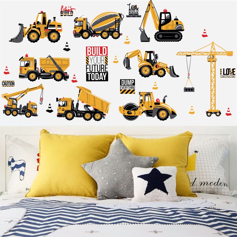 Reliza Wall Sticker Mobil Cartoon Tractor SK6076 Stiker Dinding