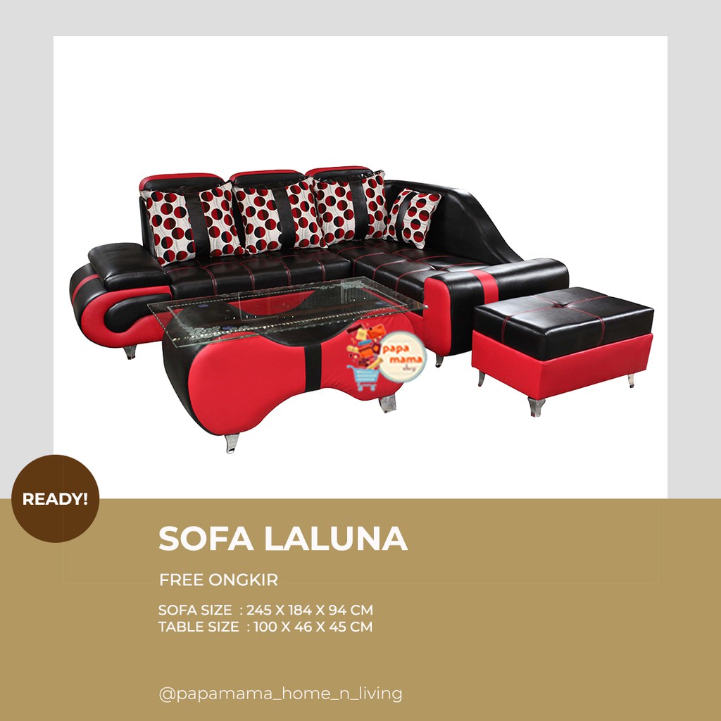 Sofa Tamu L Seater Minimalis Laluna - Sofa Sudut Kulit FREE MEJA - Medan