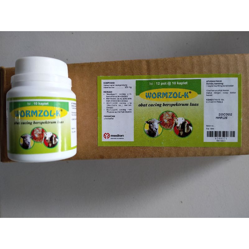 WORMZOL-K 10 Kaplet - Obat Cacing Berspektrum Luas