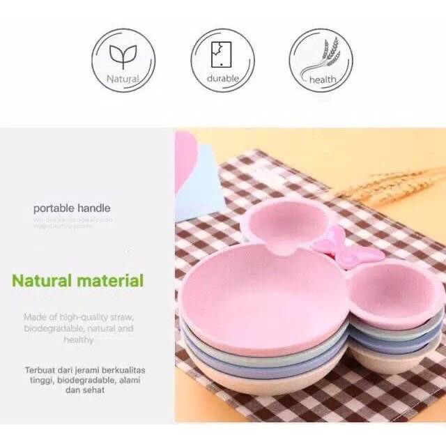 [JUALSEMUA18](07)Piring Makan Mickey Minnie Sendok Garpu/Piring Set Mickey Set Sendok+box