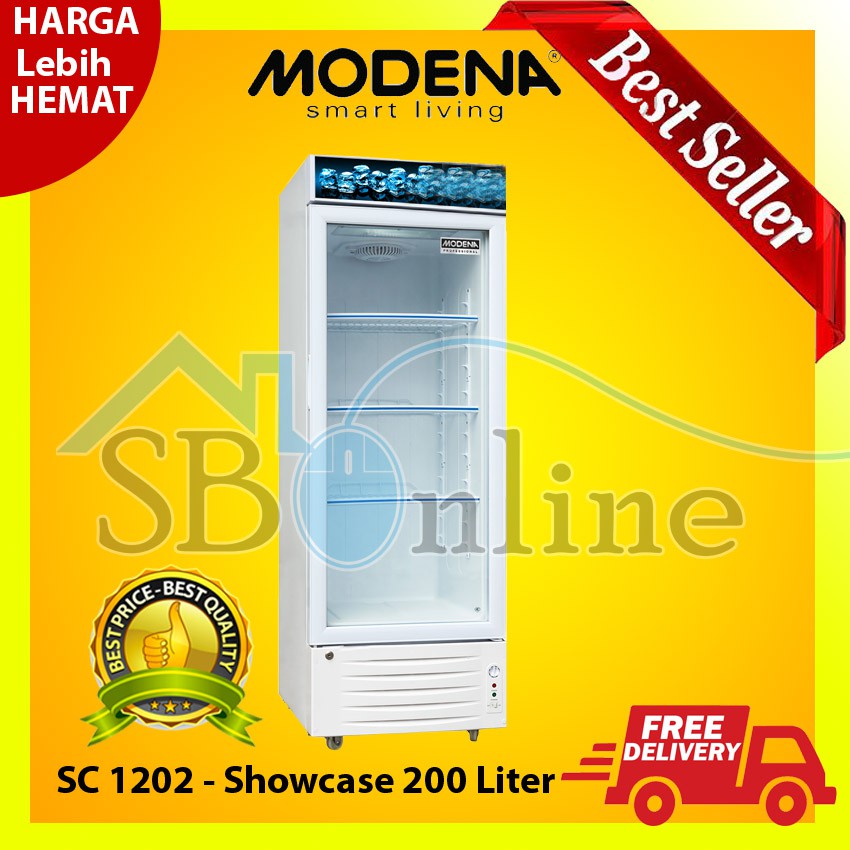 Showcase Cooler Modena SC 1202 Kulkas 200 Liter Garansi Resmi