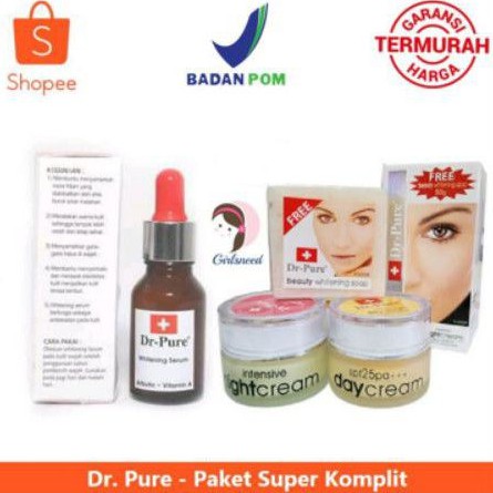 PAKET DR PURE SET + SERUM original 4in1 paket komplit