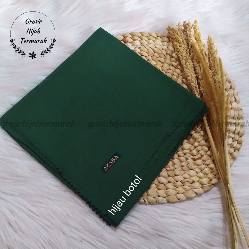 Hijab segiempat Oskara laser cut /Oscara /Japan / Jilbab voal miracle plain lasercut azara-Hijau botol