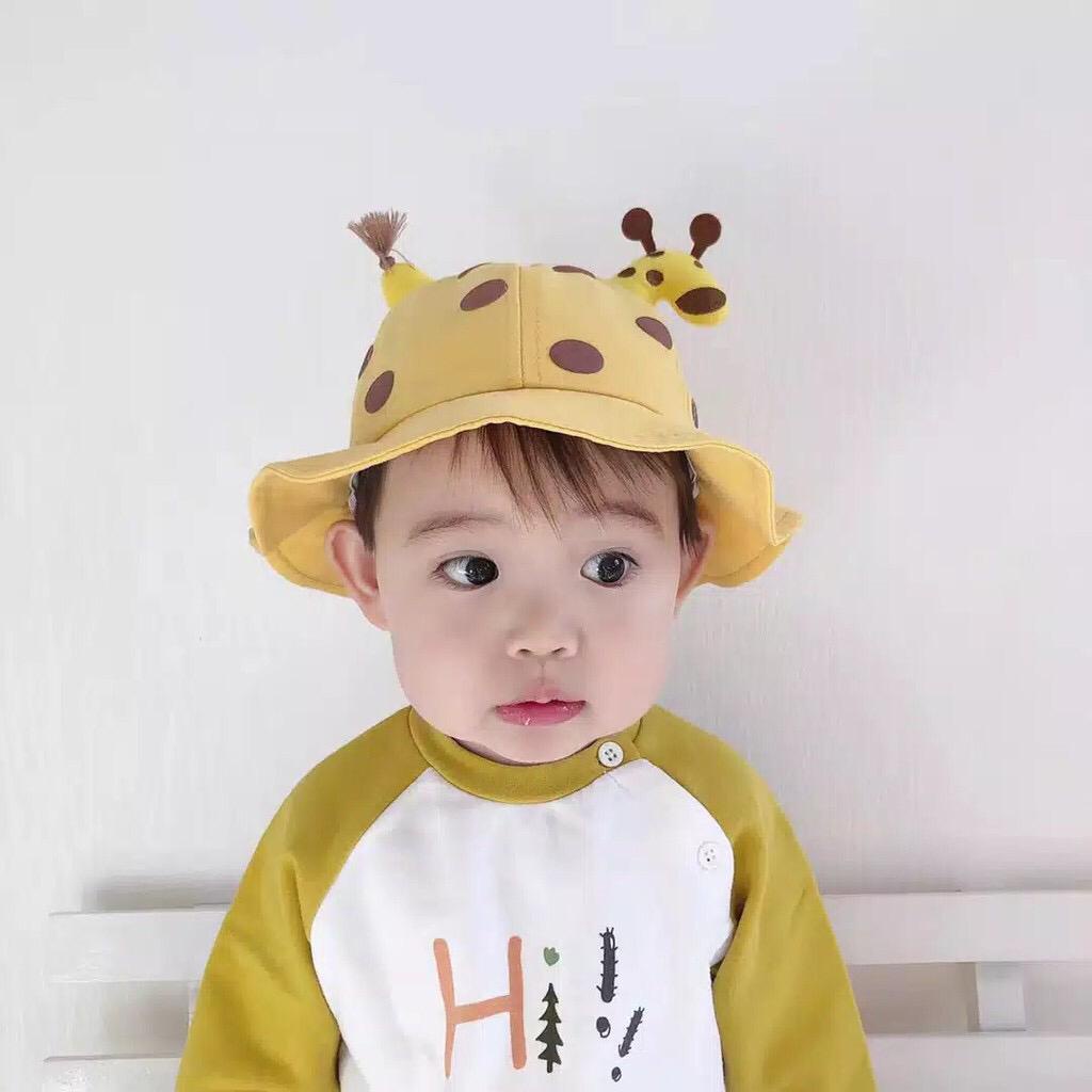 TOPI BUCKET ANAK MOTIF KARTUN JERAPAH BABY HAT GIRAFFE PREMIUM USIA 1-3 TAHUN