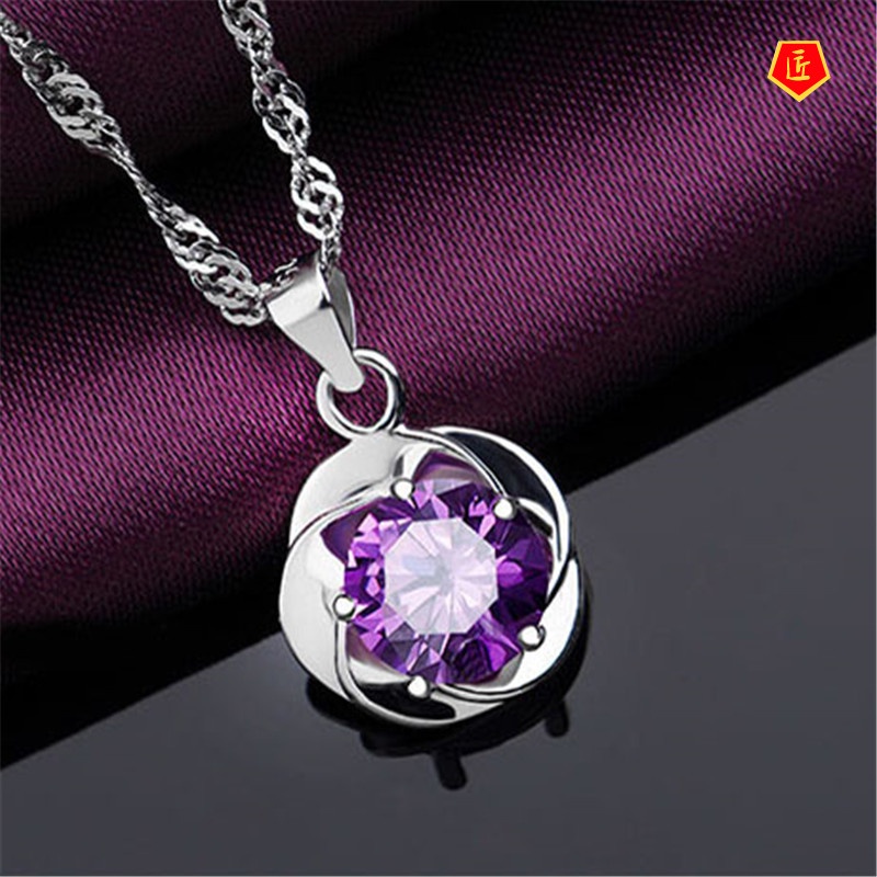 [Ready Stock]Korean Style Fashion Necklace Personalized Plum Pendant Simple Flower Necklace