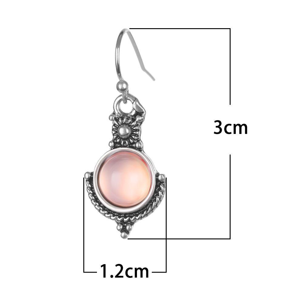 Solighter Menjuntai Anting Fashion Hadiah Ulang Tahun Retro Rainbow Moonstone