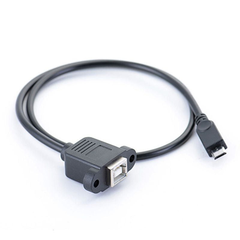 VIVI   30/50cm Micro USB Male to USB2.0 B Type Female Adapter Cable Panel Mount Hole