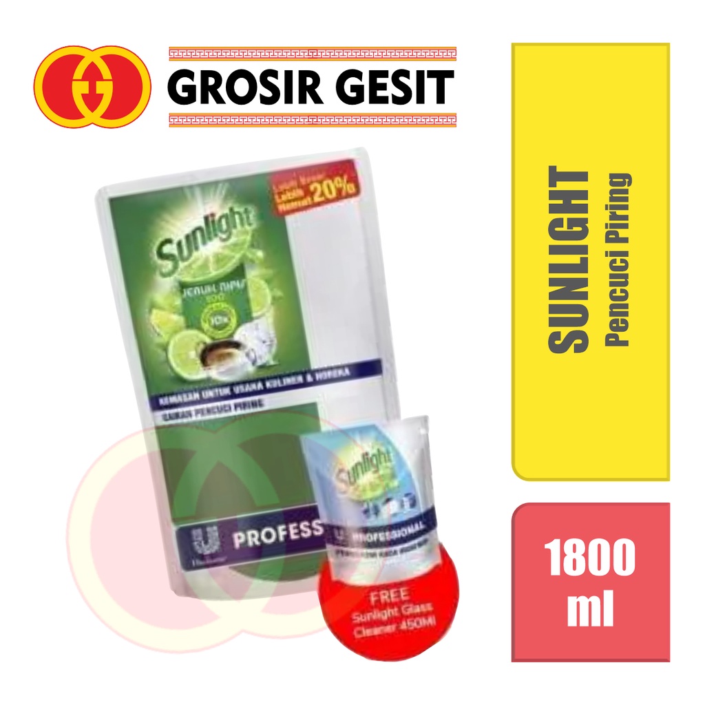 Sunlight 1,8Liter Free Sunlight Glass Cleaner 450ml