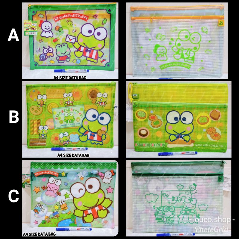

Data Bag Zipper A4 / Tempat Dokumen Serbaguna Ada Resleting Zipper Sanrio Karakter Keroppi