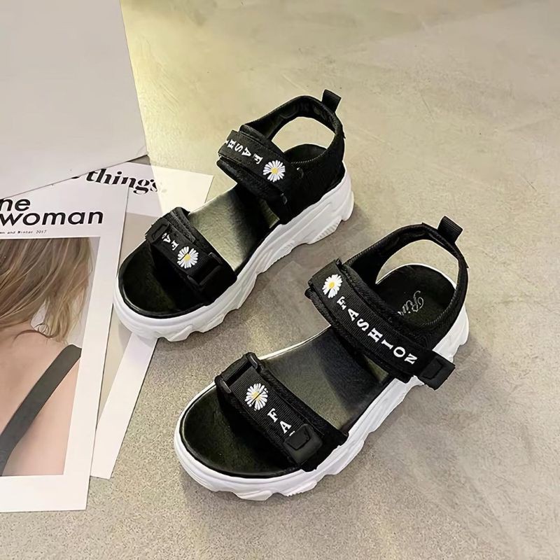 SANDAL GUNUNG FASHION BUNGA 2 STRAP IMPORT