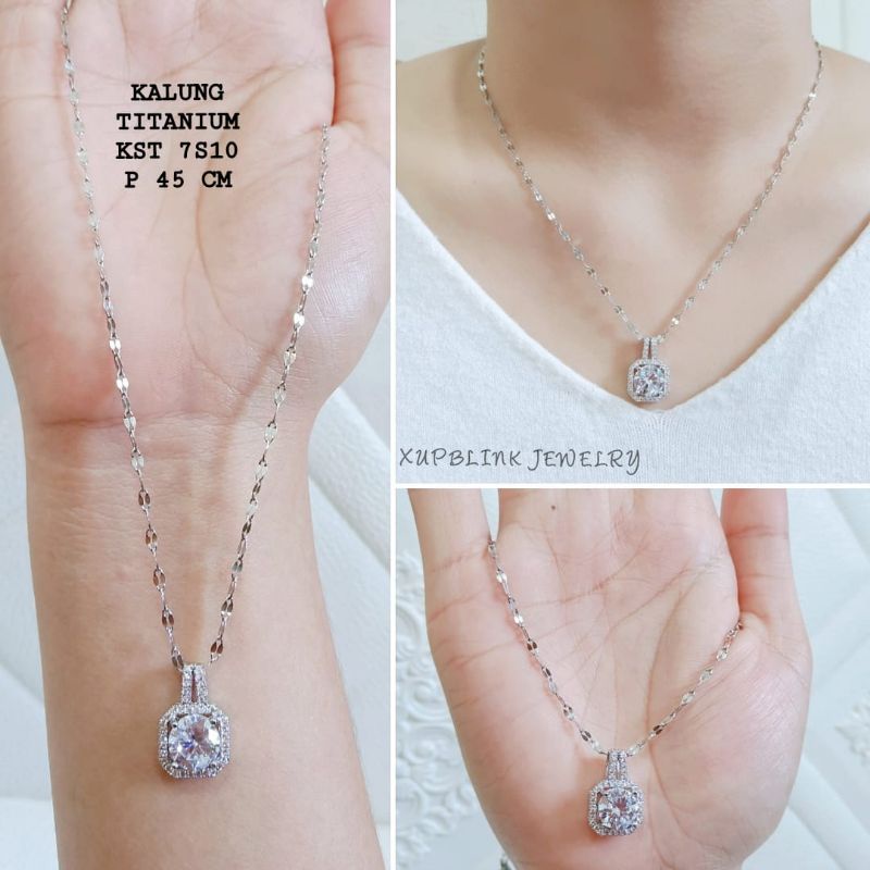 Kalung Titanium Wanita Anti Karat Dan Anti Luntur Xupblink Jewelry