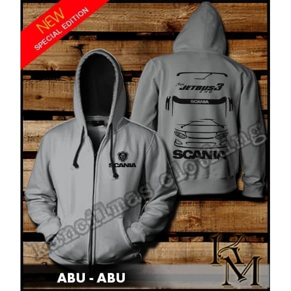 TERBARU JAKET ZIPER JET BUS SCANIA - M