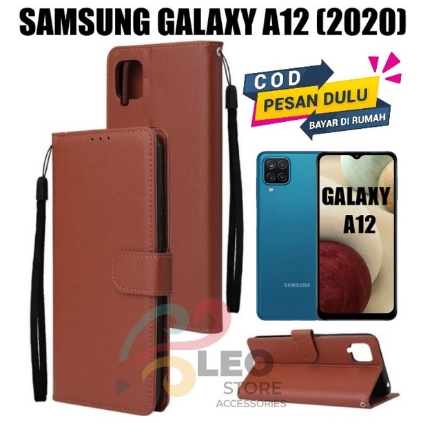 DOMPET HP UNTUK SAMSUNG GALAXY A12 (2020) NEW LEATHER FLIP CASE SAMSUNG GALAXY  A12 (2020) NEW