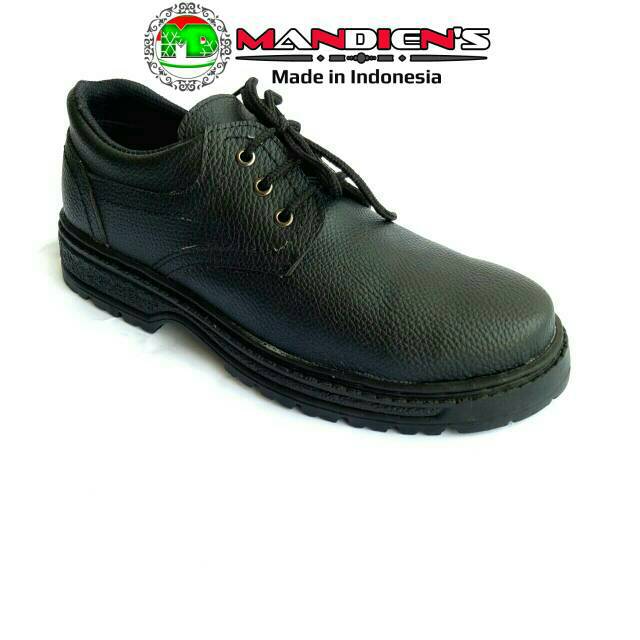 MANDIENS Sepatu PDH PENDEK HITAM - Sepatu Safety Pria Sepatu Pria Safety Kulit Jeruk Sepatu Safety Kulit Jeruk Sepatu Safety Untuk Sekolah SMK Sepatu Sekolah STM Kesat Tidak Licin Cocok Untuk Pegawai SPBU ST12 Hitam