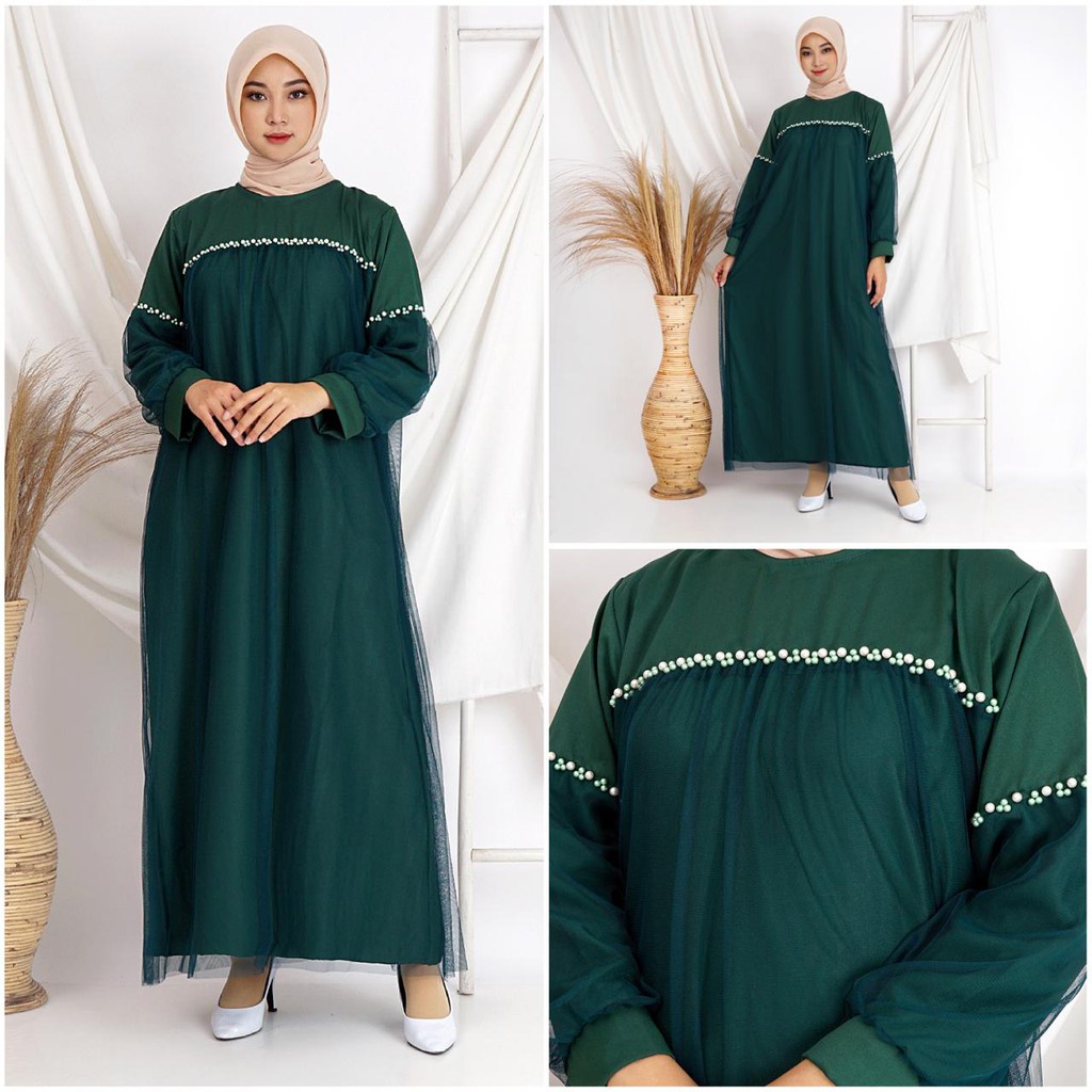 (REALPICT) ZOYA MAXY GAMIS TILE BISA JUMBO BIGSIZE MOSCREPE PAYET MUTIARA MEWAH MAXI DRESS MUSLIM