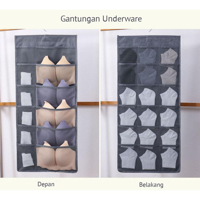 [[BISA COD]] GH-224 Gantungan Pakaian Dalam Dua Sisi Serbaguna Untuk Underware Kaos - Cream
